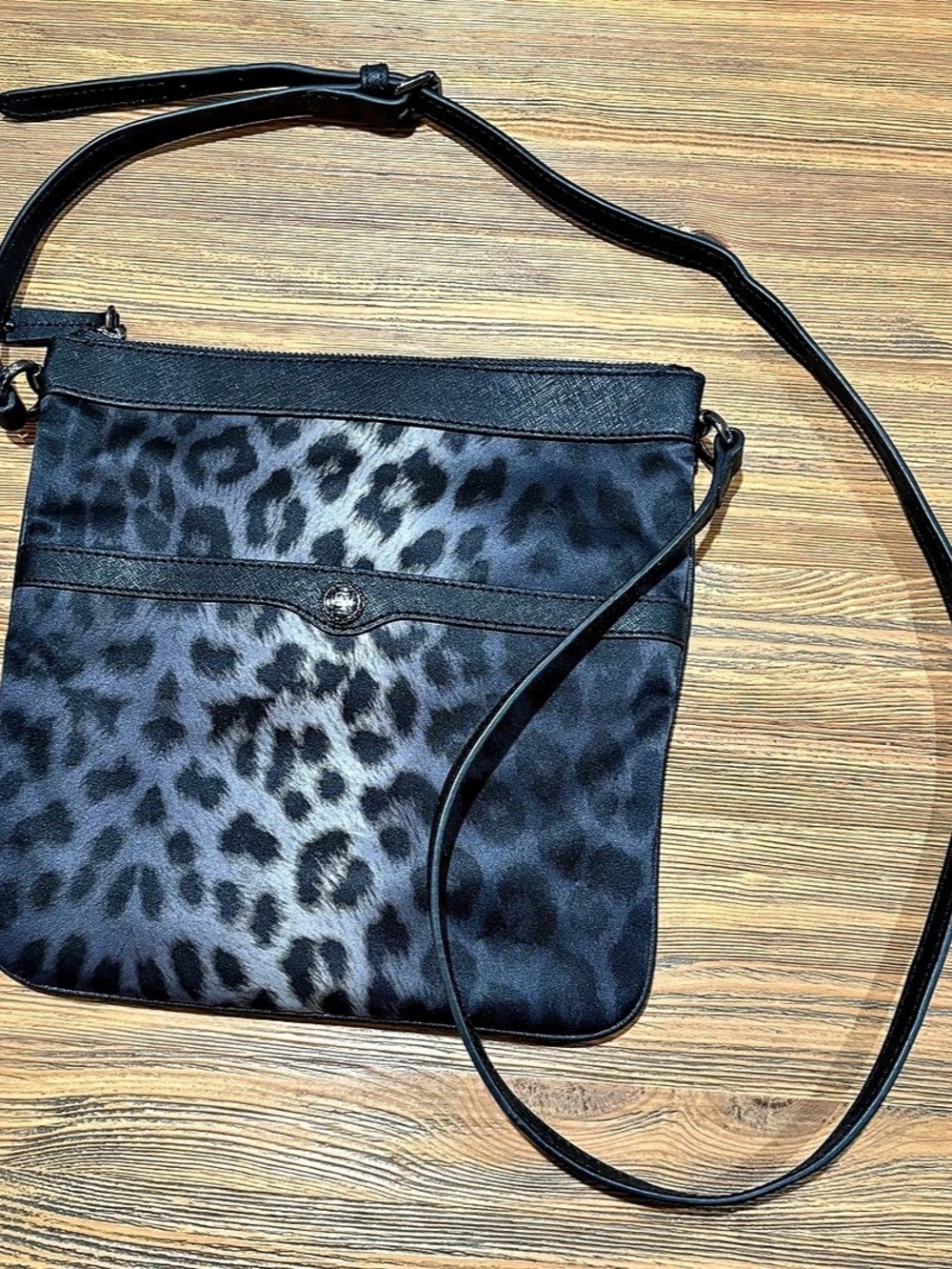JPK Paris 75 Leopard Print Crossbody in Black & Gray